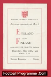 England v Finland 1951 – Amateur International – Swindon