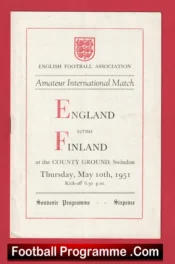 England v Finland 1951 – Amateur International – Swindon