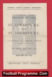 St Edwards RC v St Vincents RC 1953 – Liverpool Schoolboys Anfield