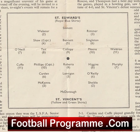 St Edwards RC v St Vincents RC 1953 - Liverpool Schoolboys Anfield - Image 3