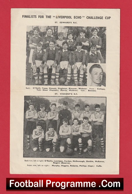 St Edwards RC v St Vincents RC 1953 - Liverpool Schoolboys Anfield - Image 4
