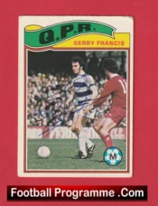 Queens Park Rangers Gerry Francis Autographed Signed Football Card QPR