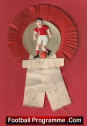 Manchester United Old Football Rosette 1950s Man Utd