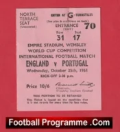 England v Portugal 1961 – Match Ticket Bobby Charlton + Eusebio (Copy)