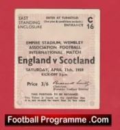 England v Scotland 1959 – Football Match Ticket Wembley