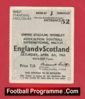 England v Scotland 1963 – Football Match Ticket