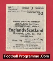 England v Scotland 1963 – Football Match Ticket