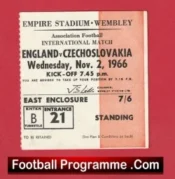 England v Czechoslovakia 1966 – Football Match Ticket