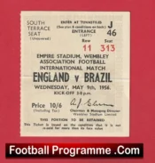 England v Brazil 1956 – Football Ticket