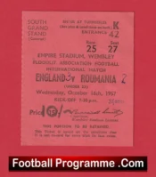 England v Romania 1957 – Under 23s Football Ticket U23