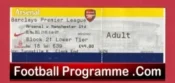 Arsenal v Manchester United 2011 – Match Ticket