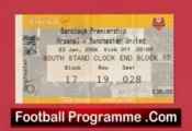 Arsenal v Manchester United 2006 – Match Ticket