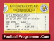 Leicester City v Manchester United 1999 – Treble Season Ticket