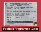 Bolton Wanderers v Manchester United 2009 – Football Ticket (Copy)