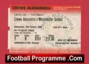 Crewe Alexandra v Manchester United 2006 – League Cup Football Ticket