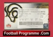 Derby County v Manchester United 2002 – Match Ticket