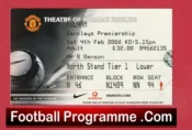 Manchester United v Fulham 2006 – Match Ticket