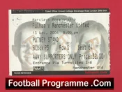 Fulham v Manchester United 2004 – Match Ticket
