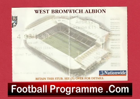 West Bromwich Albion v Manchester United 2003 - WBA Match Ticket - Image 2
