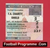 Manchester United v Liverpool 1983 – Charity Shield Football Ticket