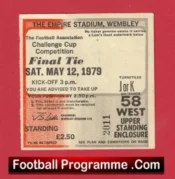 Manchester United v Arsenal 1979 – FA Cup Final Match Ticket