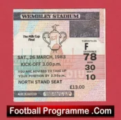 Liverpool v Manchester United 1983 – League Cup Final Ticket