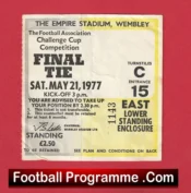 Manchester United v Liverpool 1977 – League Cup Final Ticket