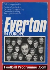 Everton v Panathinaikos 1971 – Everton In Europe