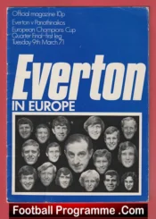 Everton v Panathinaikos 1971 – Everton In Europe