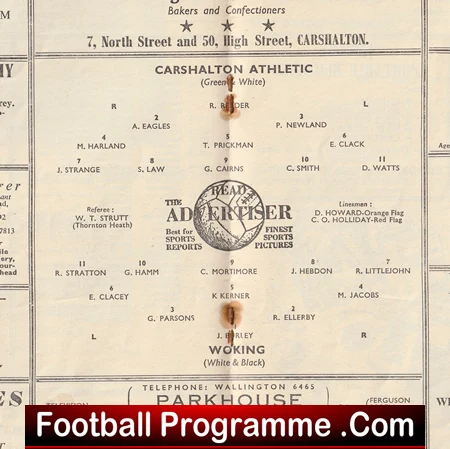 Carshalton Athletic v Woking 1957 - Image 3