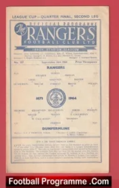 Glasgow Rangers v Dunfermline Athletic 1964