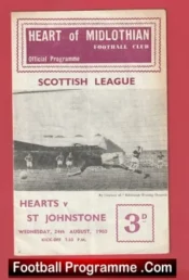 Heart Of Midlothian v St Johnstone 1960 – Scottish Football Programmes