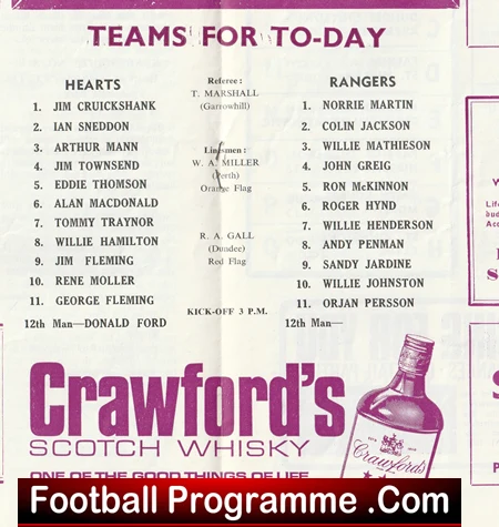 Heart Of Midlothian v Glasgow Rangers 1968 - Image 3