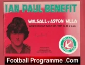 Ian Paul Testimonial Benefit Match Walsall 1981 Signed Autograph