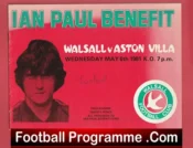 Ian Paul Testimonial Benefit Match Walsall 1981 Signed Autograph