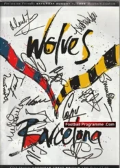 Wolves Wolverhampton v Barcelona 1998 – Friendly Multi Signed