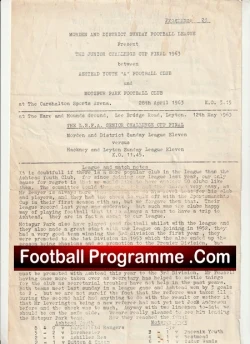 Ashtead Youth v Montspur Park 1963 + Flyer Poster Ticket Carshalton - Image 3