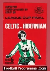 Hibernian Hibs v Glasgow Celtic 1974 League Cup Final