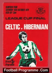 Hibernian Hibs v Glasgow Celtic 1974 League Cup Final
