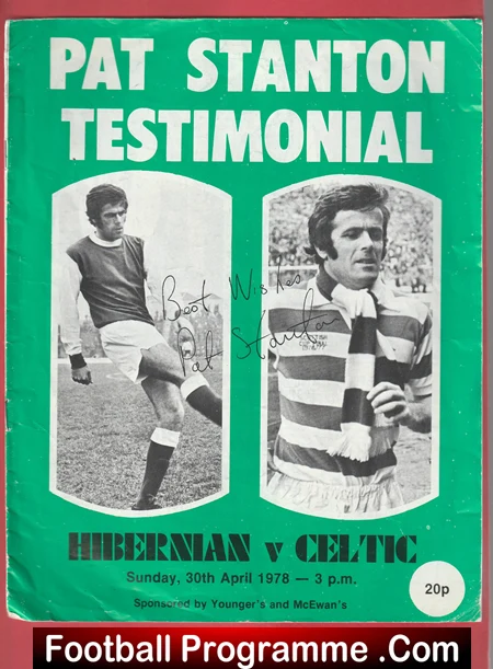 Pat Stanton Testimonial Benefit Game Hibernian Hibs 1978 Autographed - Image 2