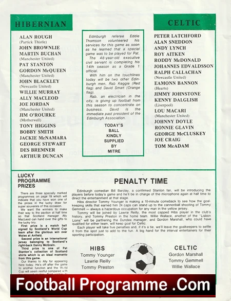 Pat Stanton Testimonial Benefit Game Hibernian Hibs 1978 Autographed - Image 4
