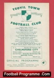 Chelmsford City v Yeovil Town 1962 – Southern League