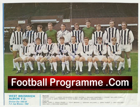 West Bromwich Albion Football Club Multi Autographed Signed Picture 1968 - Image 2