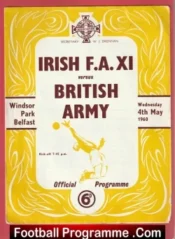Irish FA X1 v British Army 1960 – Windsor Park Belfast