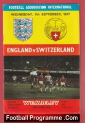 England v Switzerland 1977 – Wembley
