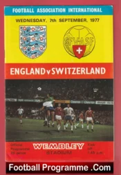 England v Switzerland 1977 – Wembley