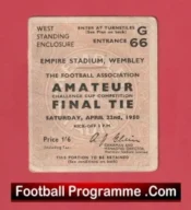 Bishop Auckland v Willington 1950 – Ticket Amateur Cup Final
