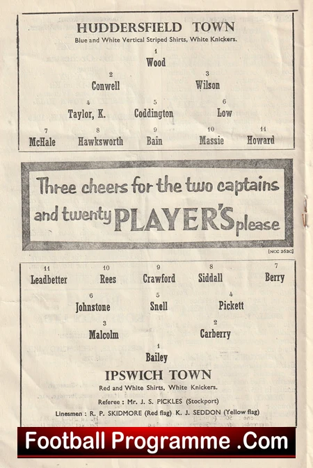 Huddersfield Town v Ipswich Town 1959 - Image 3