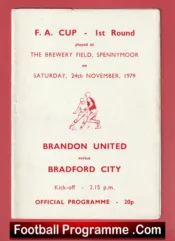 Brandon United v Bradford City 1979 – FA Cup Signed