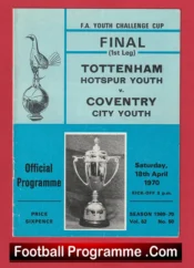 Tottenham Hotspur v Coventry City 1970 – Youth Cup Final